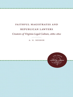 cover image of Faithful Magistrates and Republican Lawyers